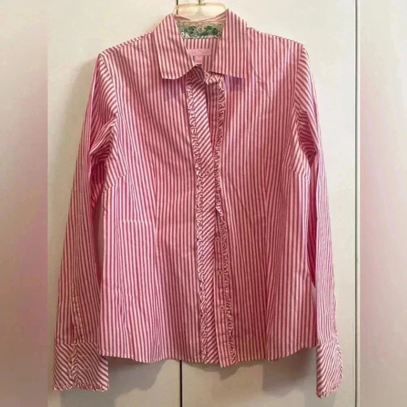 Lilly Pulitzer striped button down shirt Size 12 - Picture 12 of 12